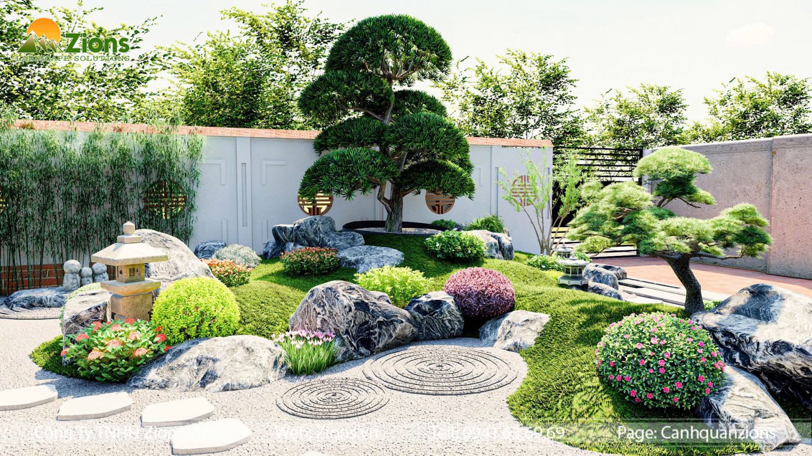 Thiết kế sân vườn Nhật Bản 600m2 tại Nghệ An | Zion's Design
